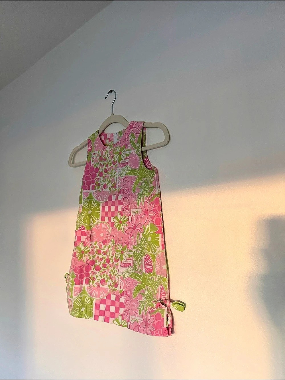 Lilly Pulitzer Girls’ Size 6 Pink & Green Patchwork Shift Dress